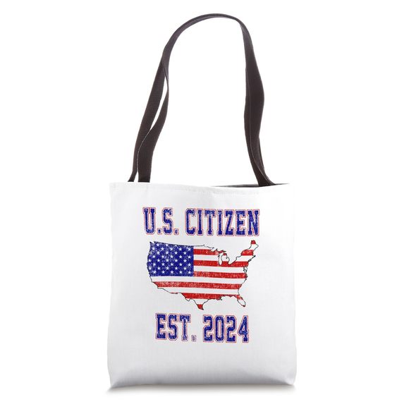 Retro American Flag United States New Us Citizen 2024 Tote Bag >:) - Picture 1 of 4